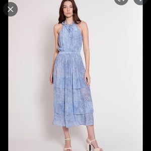 NWT GILNER FARRAR Lindsey Dress In Blue Spray Paint. Size Small